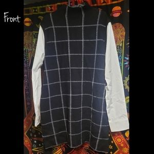 TAHARI grid sweater dress XL